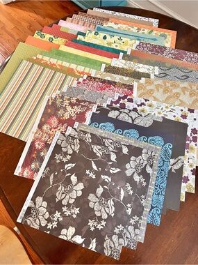 Assorted Scrapbooking Paper, including Anna Griffin